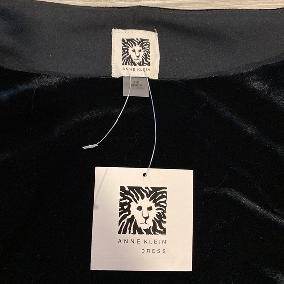 ANNE KLEIN Womens black velvet party dress size 14 - Picture 3 of 9